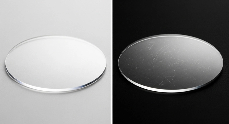 Tester de zafiro profesional verificando cristal de reloj de lujo