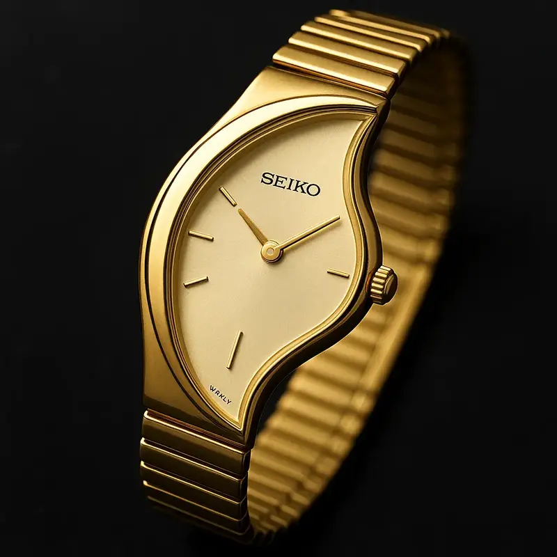 Seiko Half Moon vintage años 90 con diseño asimétrico lunar - reloj colección