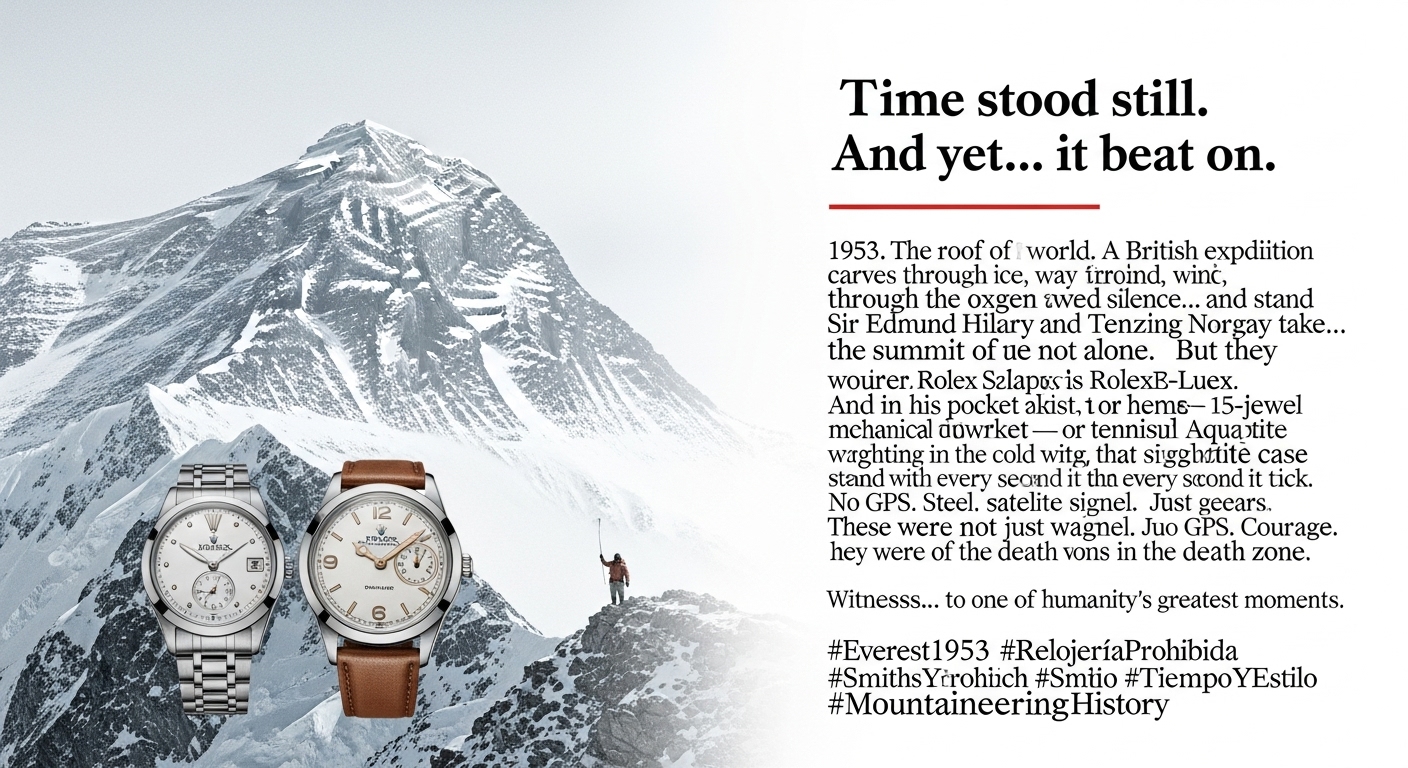 Relojes históricos en la expedición del Everest de 1953 con Hillary y Tenzing