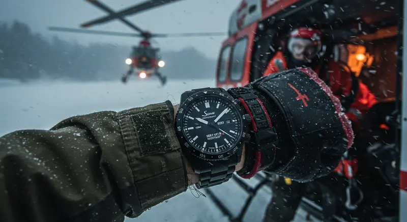 Reloj en un helicóptero médico durante una emergencia
