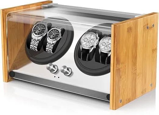 Watch Winder Smith - Diseño de Patente en Madera de Bambú Bobinadora de madera de bambú de Watch Winder Smith con motor japonés.