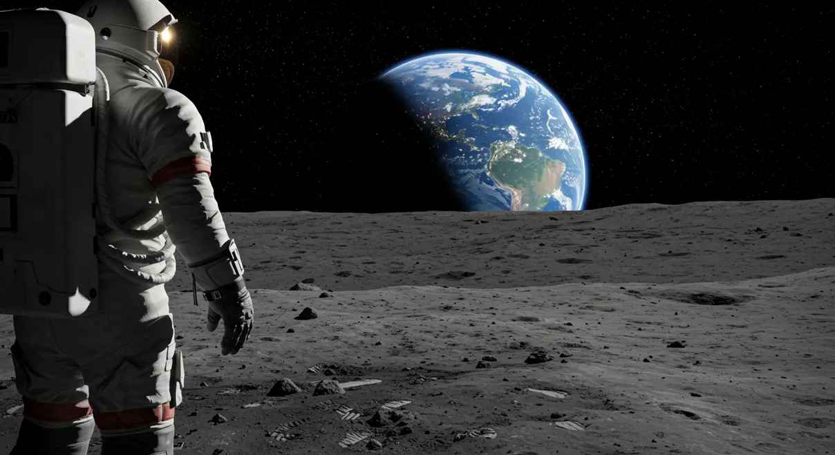 El reloj Omega Speedmaster en la muñeca de un astronauta en la Luna.
