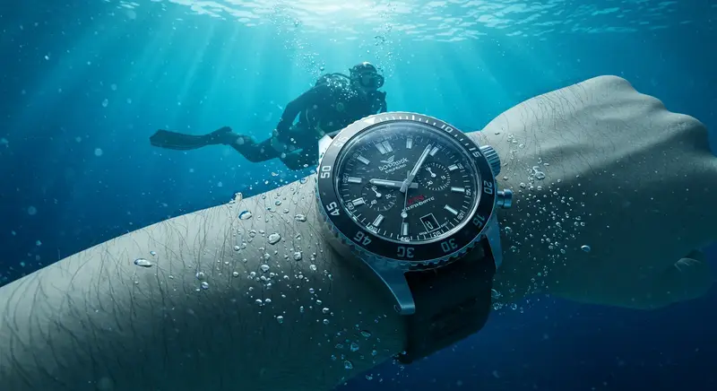 Vostok Amphibia bajo el agua, mostrando su resistencia de buceo.
