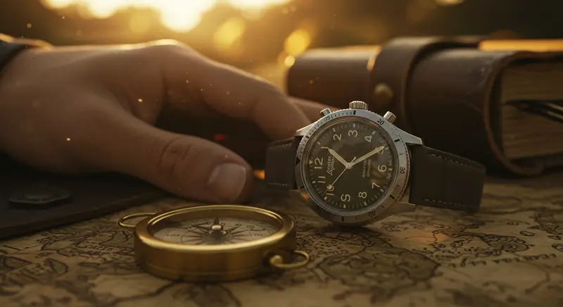 Reloj Vostok Komandirskie en un entorno de aventura y exploración.