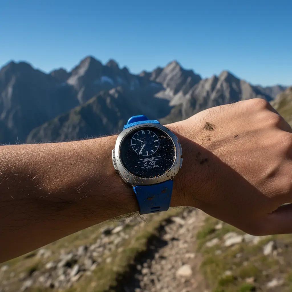 H. Moser & Cie. Streamliner Alpine Edition, reloj digital inteligente en caja de acero integrado.