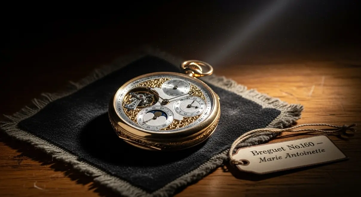 El icónico reloj Breguet N.º 160 de María Antonieta, pieza robada y recuperada, símbolo de la ingeniería de Breguet.