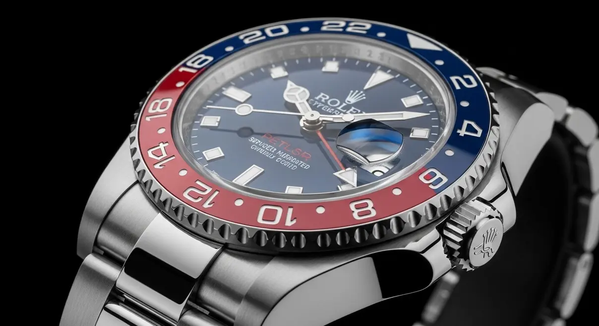 Reloj viajero con bisel bicolor vibrante, fusionando funcionalidad global y diseño atemporal - tiempo-y-estilo