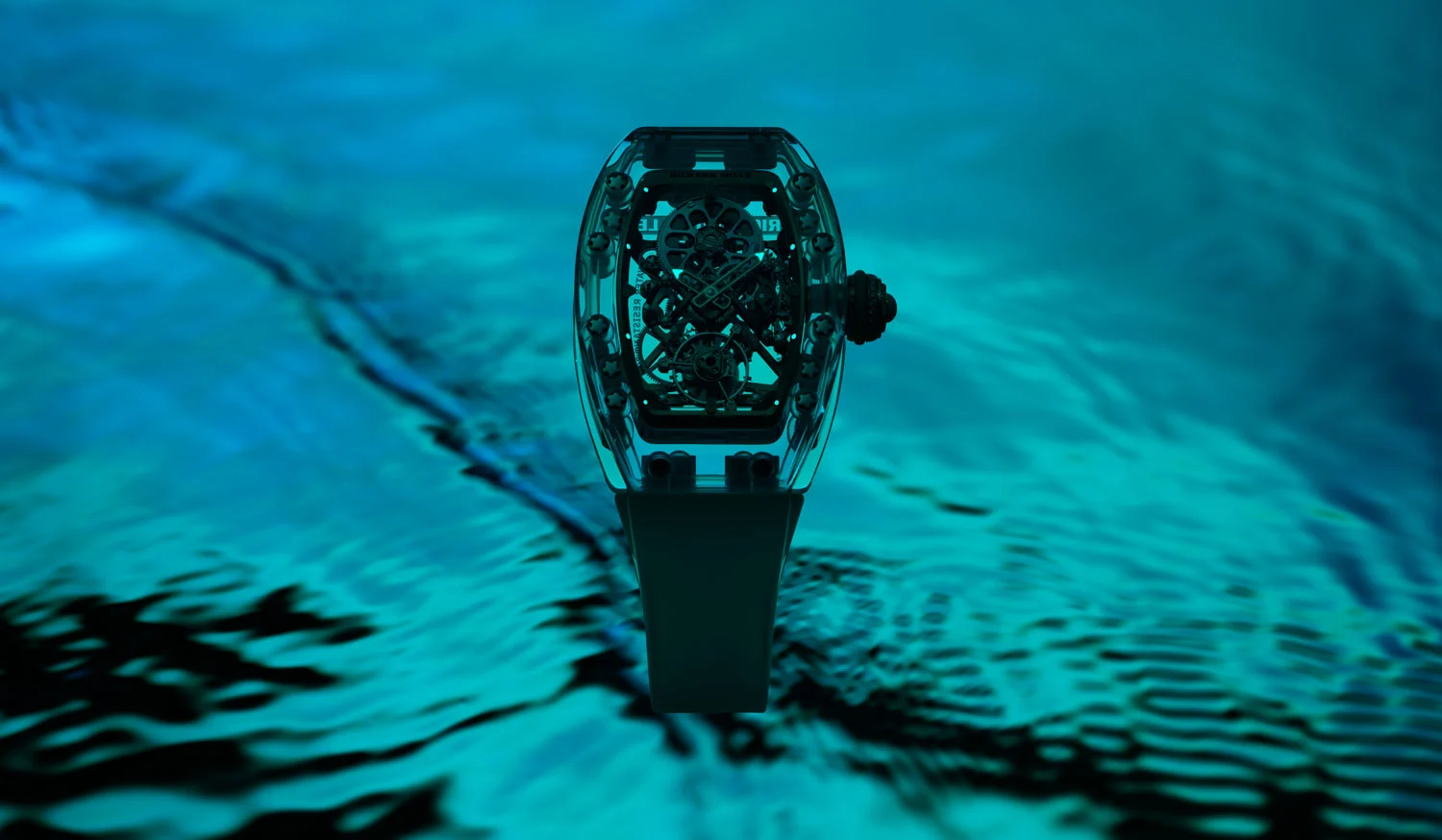 Pureza y verdad: Richard Mille de zafiro sumergido en agua, conclusión visual del 2026