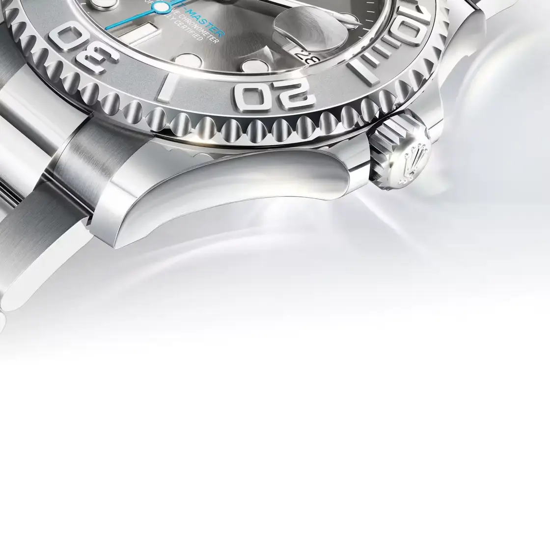 Detalle técnico del acabado en acero Oystersteel de Rolex