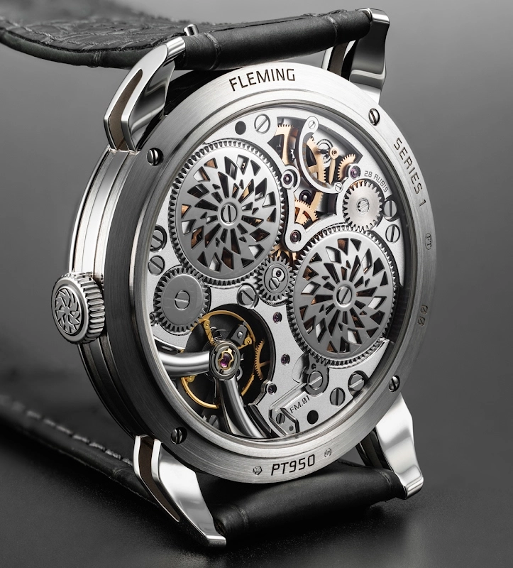 Mecanismo de relojería independiente mostrando calibre visible y transparencia en diseño en alta relojería contemporánea