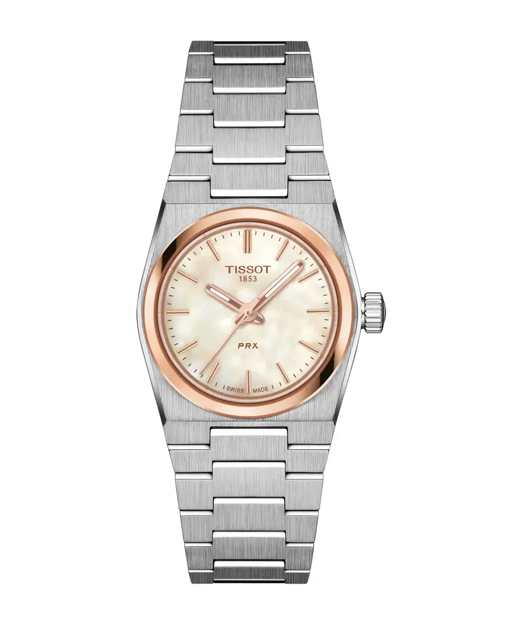 Tissot PRX 25mm brazalete integrado caja tonneau relojes mujer 2026 fenómeno cultural años 70