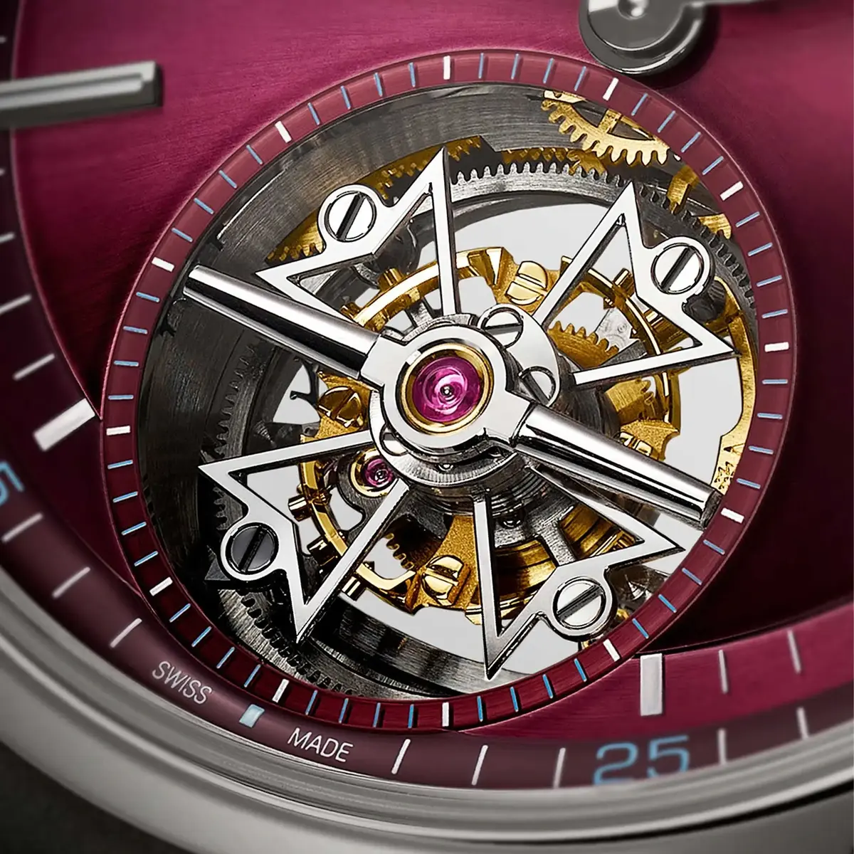 Calibre 2160 de Vacheron Constantin con rotor periférico y tourbillon en forma de Cruz de Malta, movimiento automático ultraplano