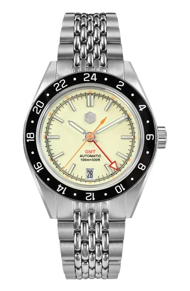 Brazalete de acero del San Martin SN0116 con micro-ajuste sobre mesa