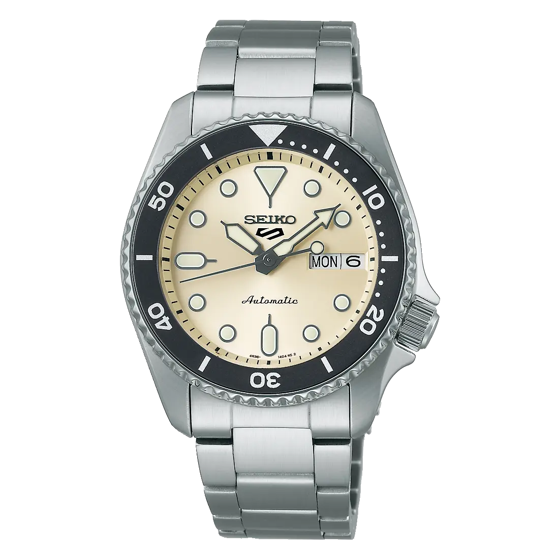 Seiko 5 Sports SRPK con bisel azul giratorio sobre correa de tela